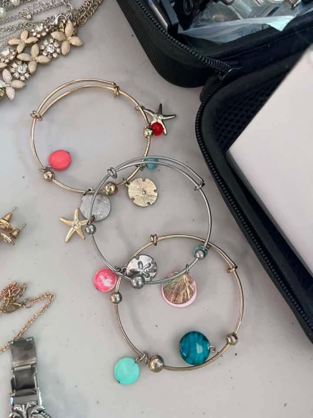 Jewelry Set -Bangles, Necklaces, Earrings, Faux Diamond Hairpins